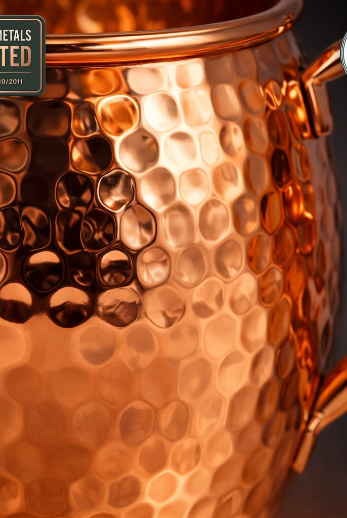Hammered copper mule mug, Eurofins lab tested with no heavy metals detected in water