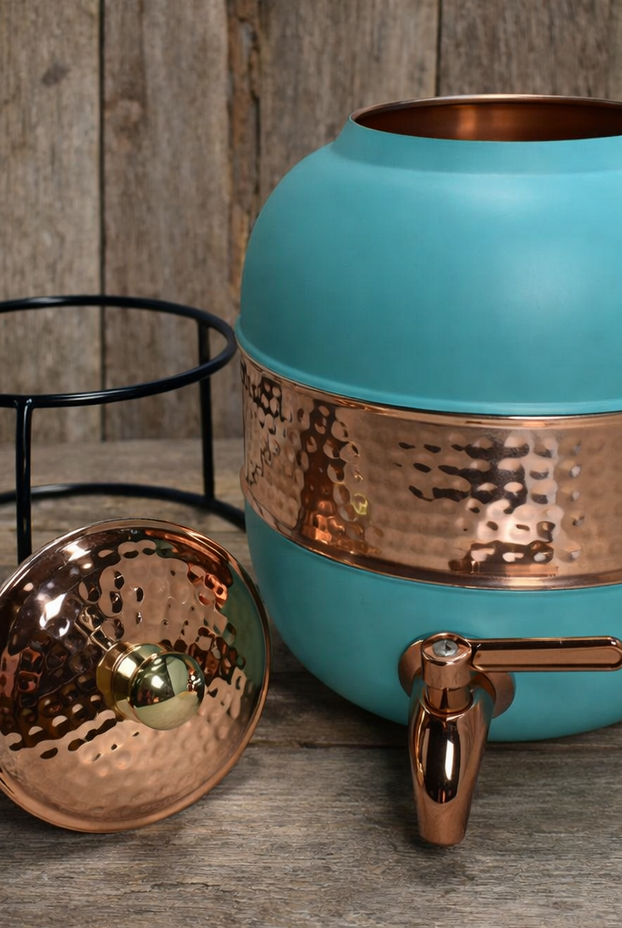 Copper water dispenser with stand