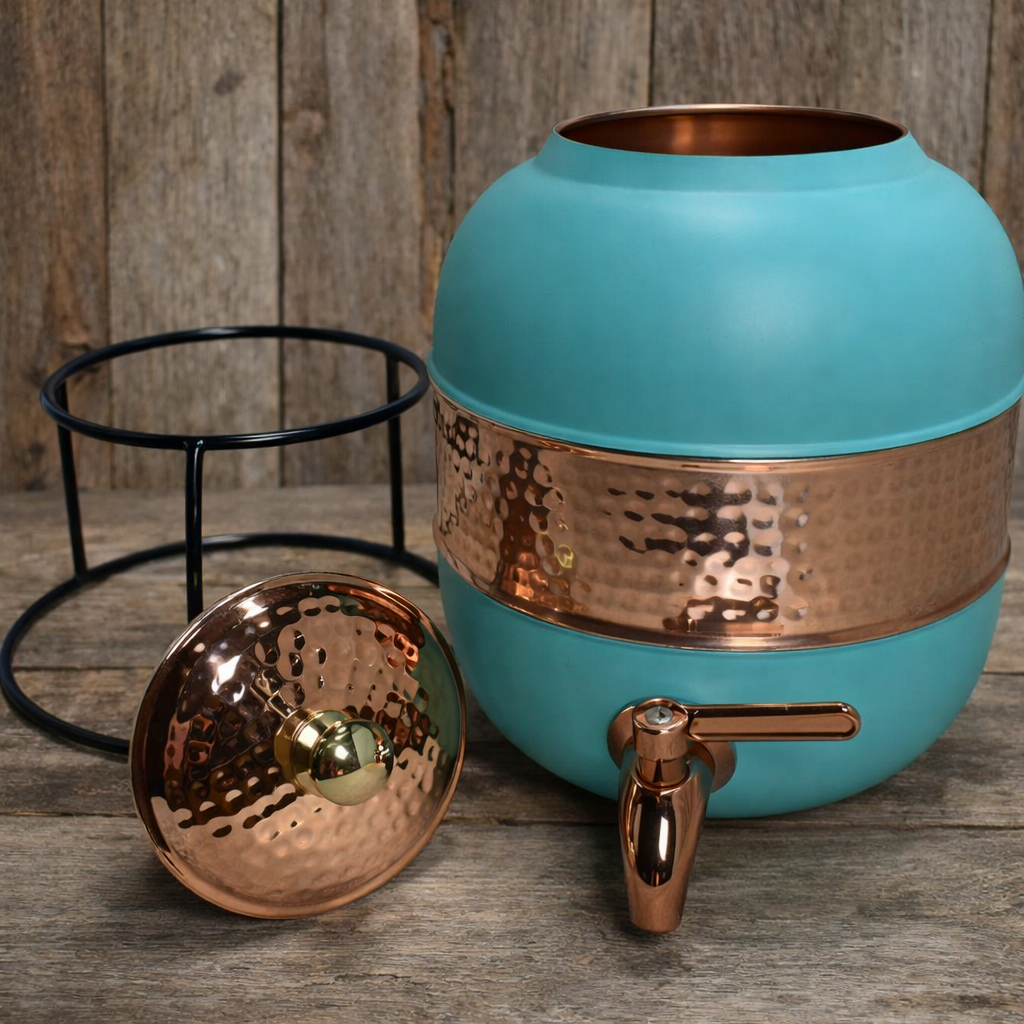 Copper water dispenser with stand