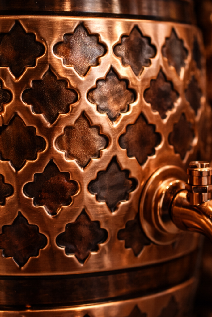 Embossed copper dispenser design