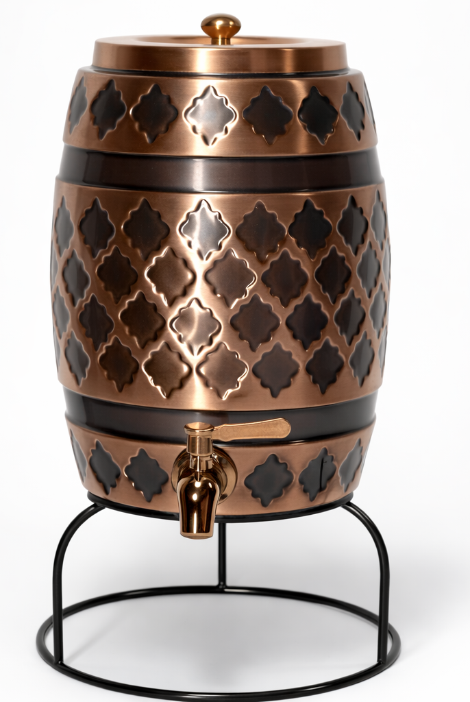 Embossed copper dispenser detail
