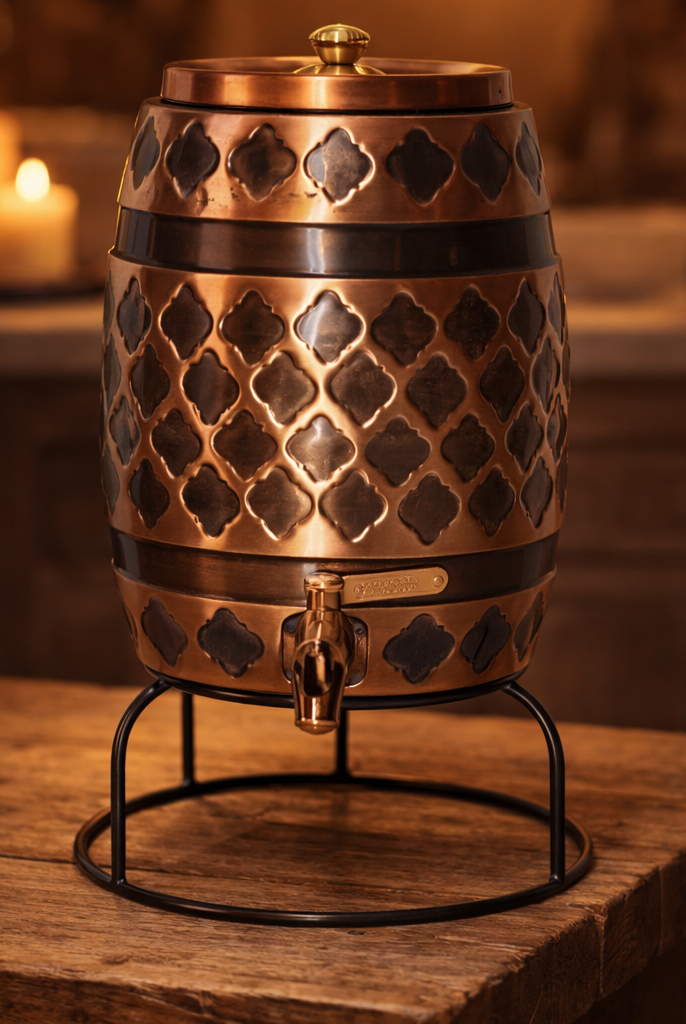 Embossed copper water dispenser