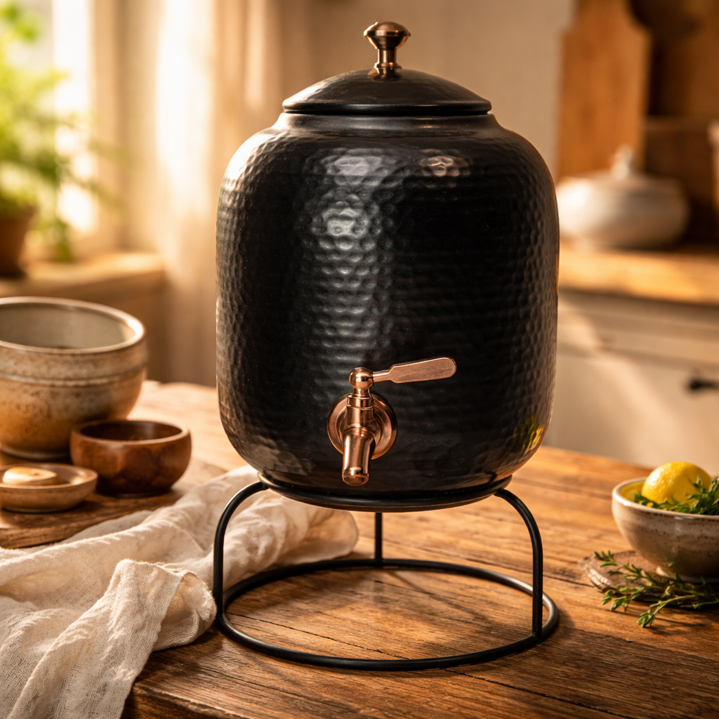 handcrafted copper water container kitchen