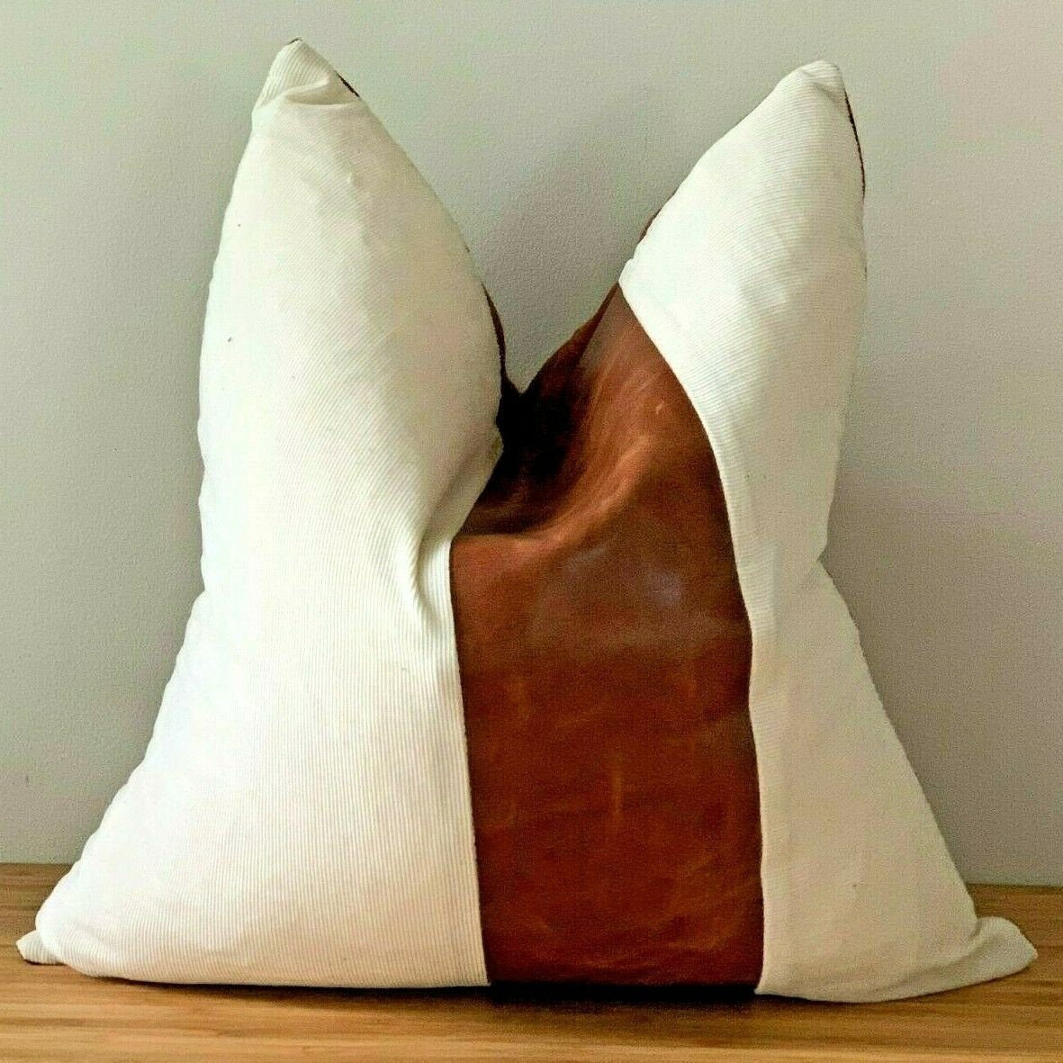 Tan Leather Cushion Cover - Haze, 100% Genuine Leather