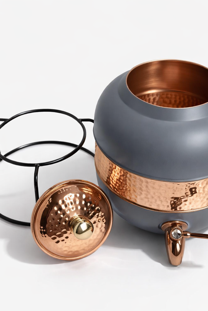 Top view showing pure copper interior of water dispenser