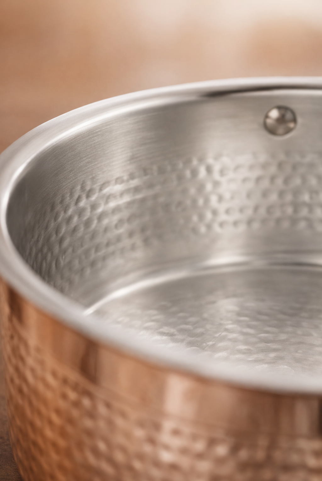 Premium copper saucepan with lid durable handcrafted design