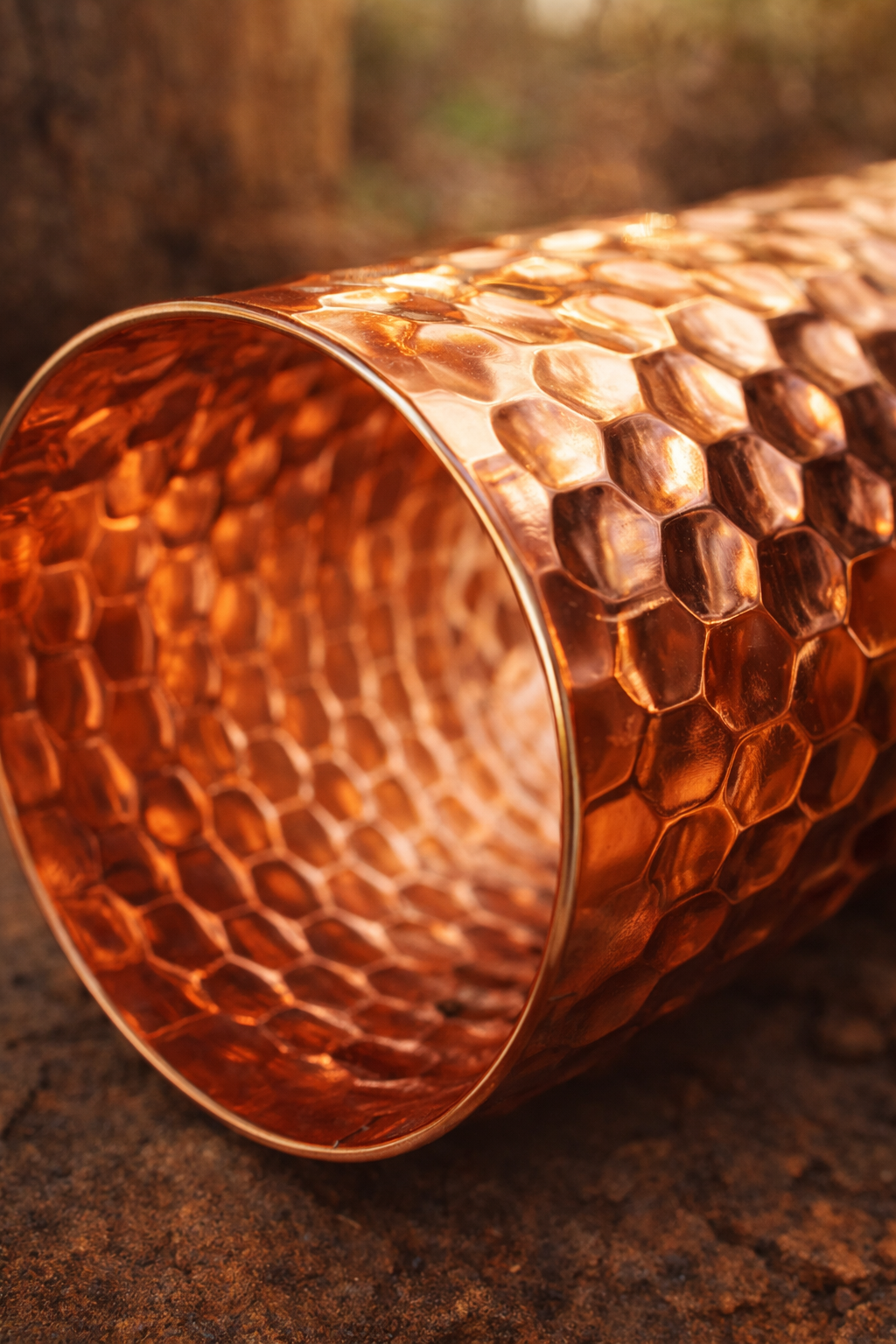 Close up diamond hammered texture detail