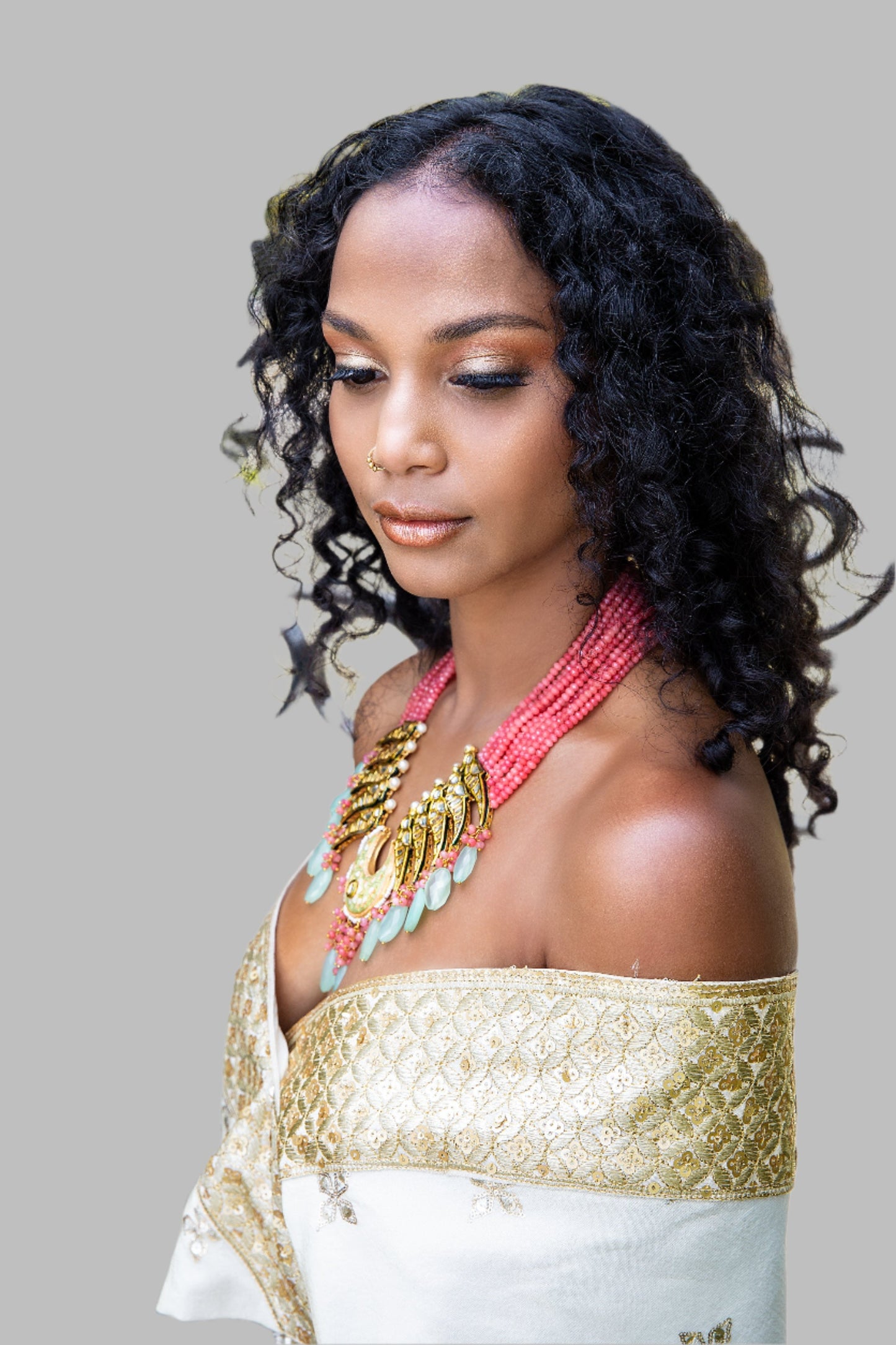 Light Gold Tissue Silk Lehenga
