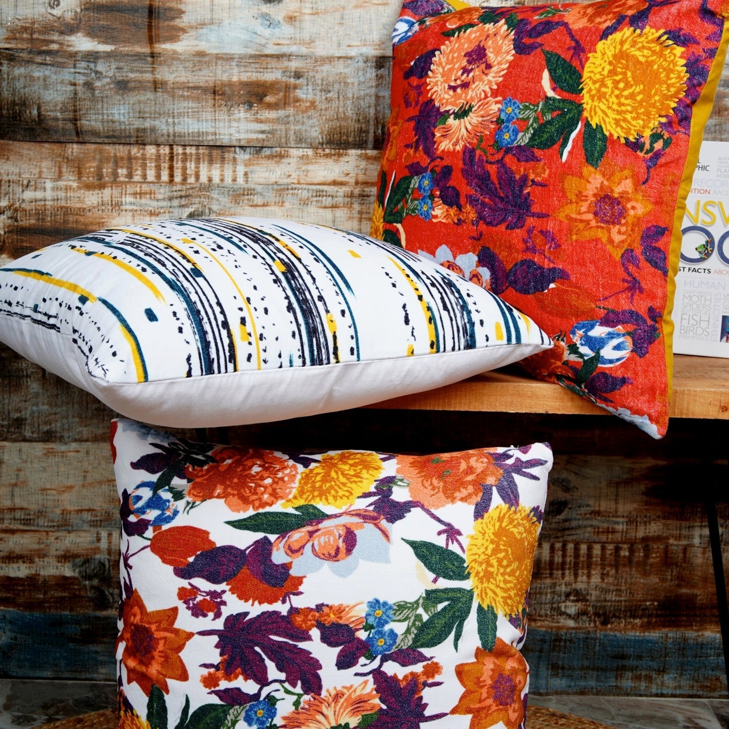 Decadent Florals - Cotton Velvet Cushion Cover