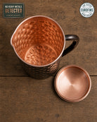 Honeycomb embossed copper jug with lid, independently tested for heavy metal migration