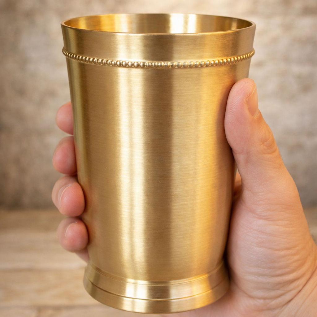 Brass matt finish tumblers set of 2 for home use premium quality