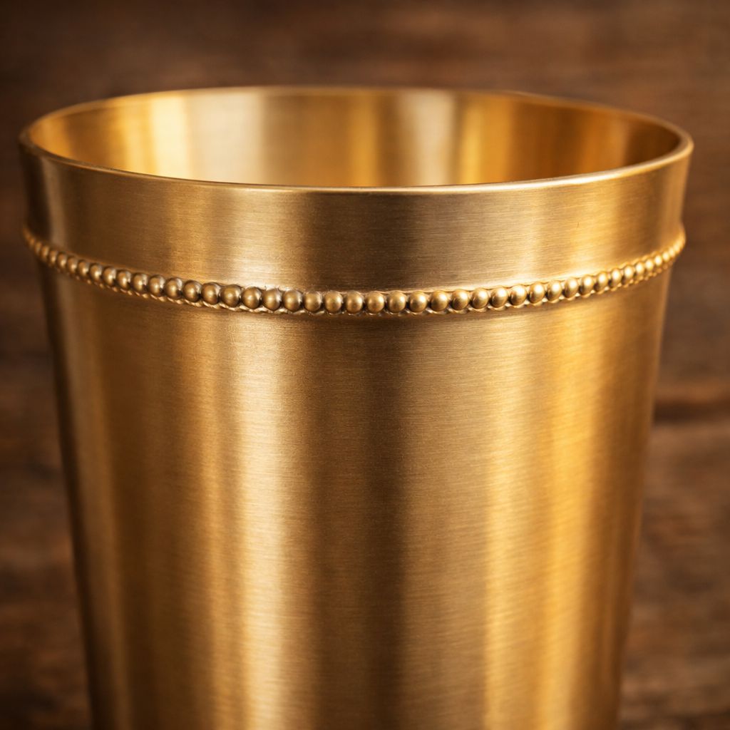 Brass matt finish tumblers set of 4 for home use premium quality