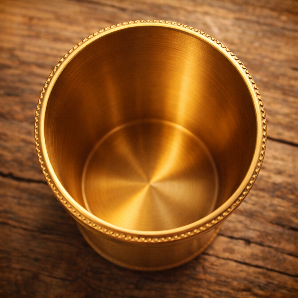 Elegant brass matt tumbler set of 2 with smooth finish