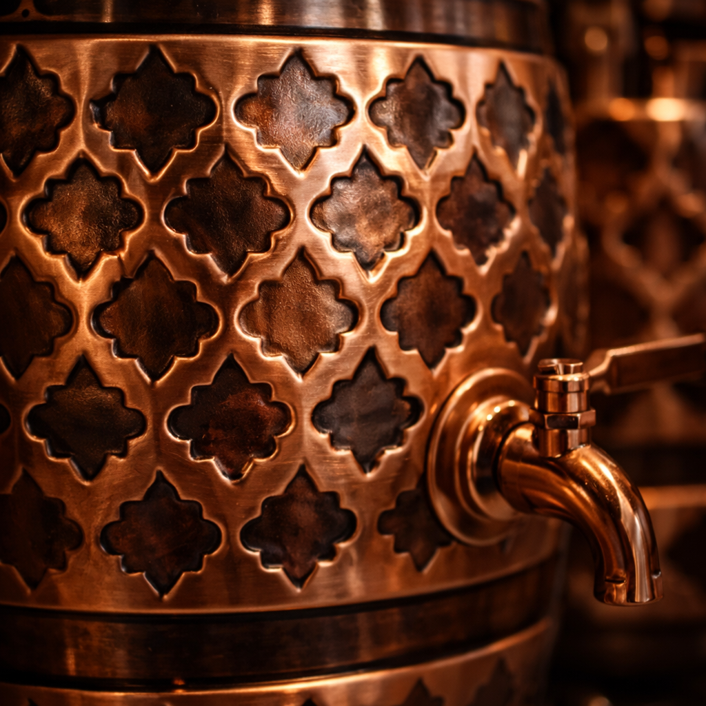 Embossed copper dispenser design