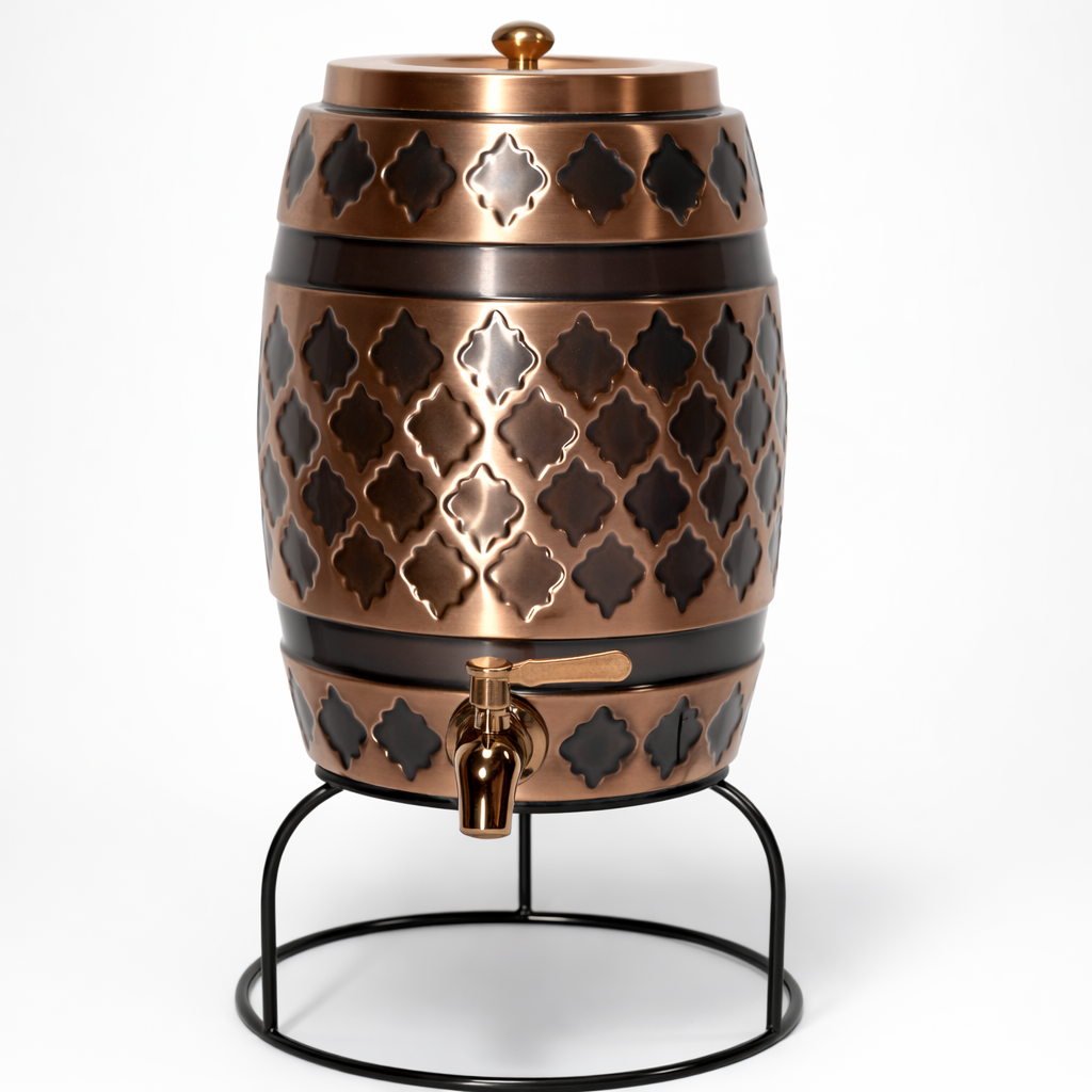 Embossed copper dispenser detail