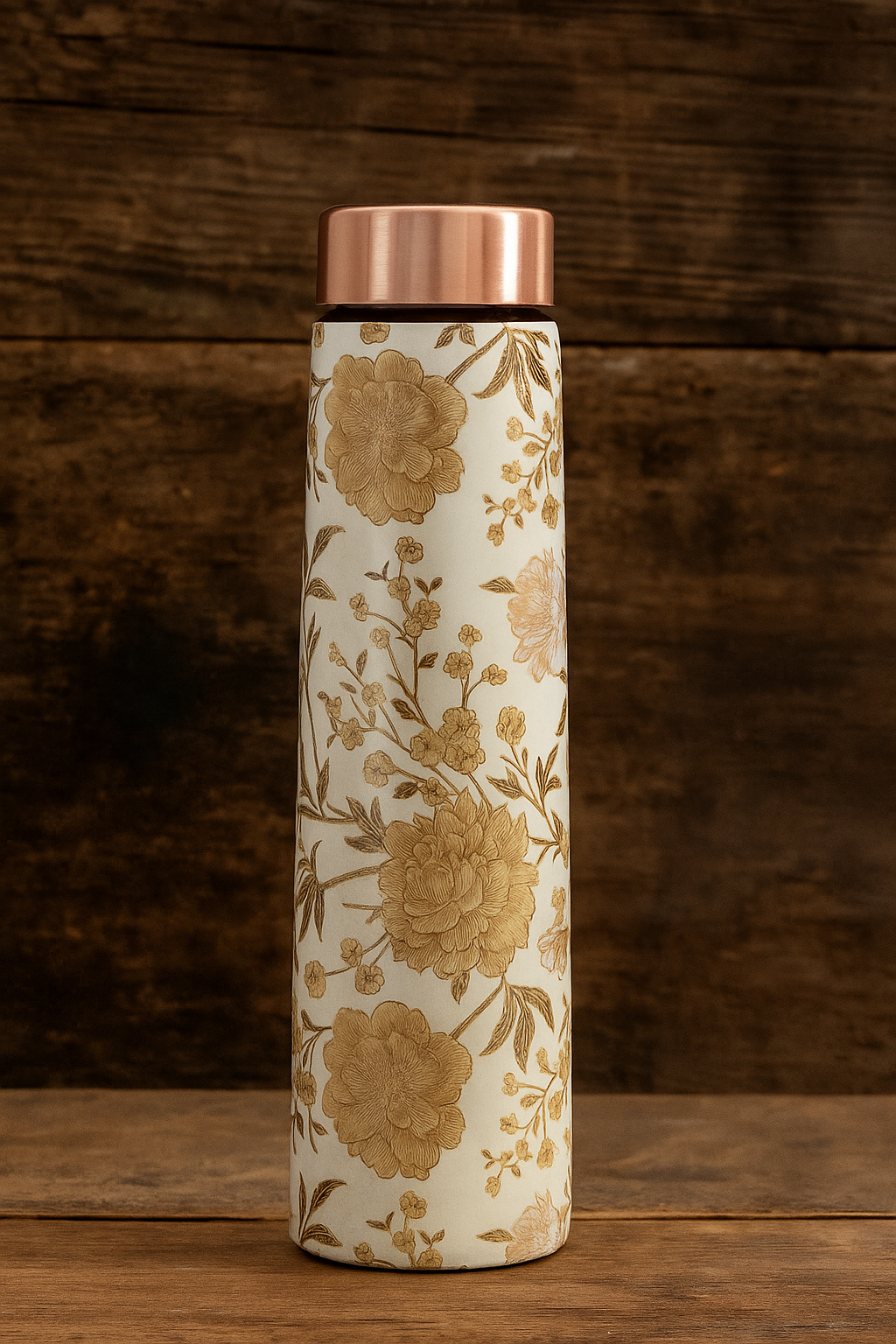 Floral print copper water bottle showcase elegant premium look