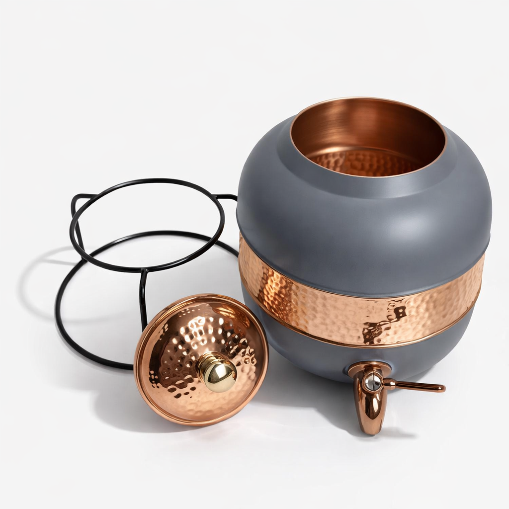 Top view showing pure copper interior of water dispenser