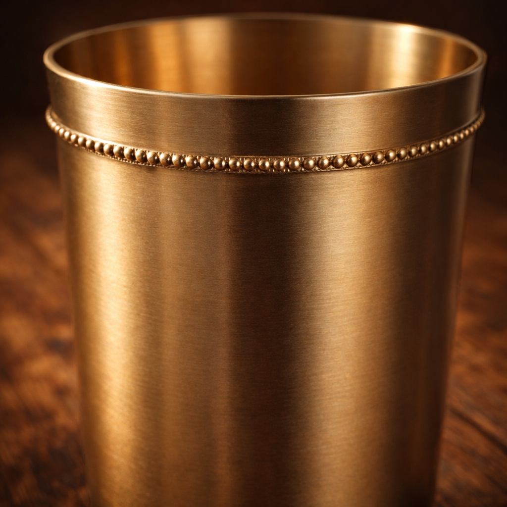 Premium brass matt finish tumblers set of 2 traditional style
