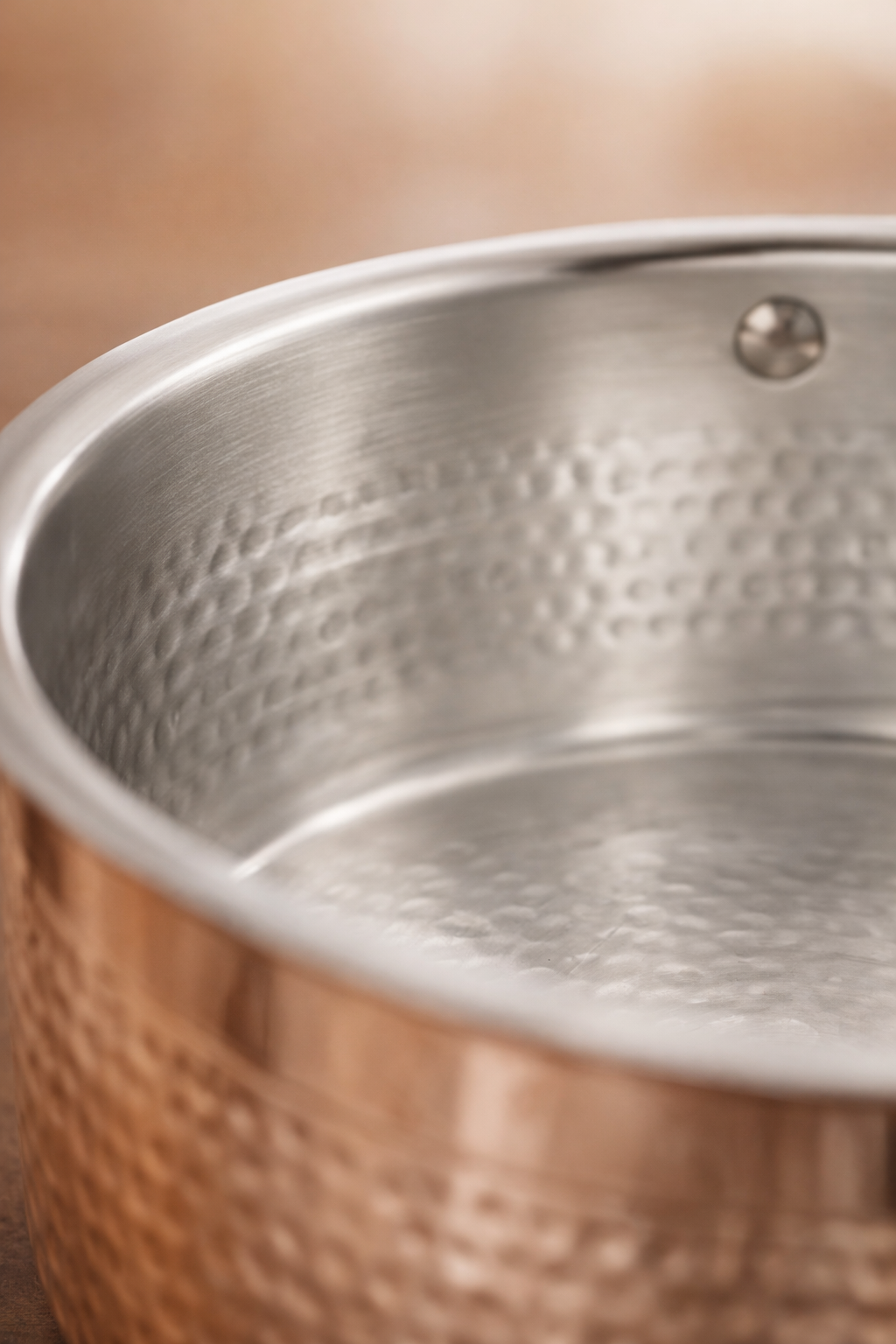 Premium copper saucepan with lid durable handcrafted design