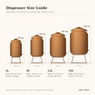 Antique hammered copper dispenser size chart, vessel and standing heights for all four sizes